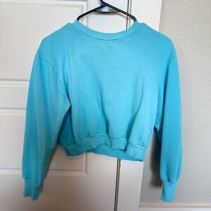 AFRM Crop Blue Crewneck